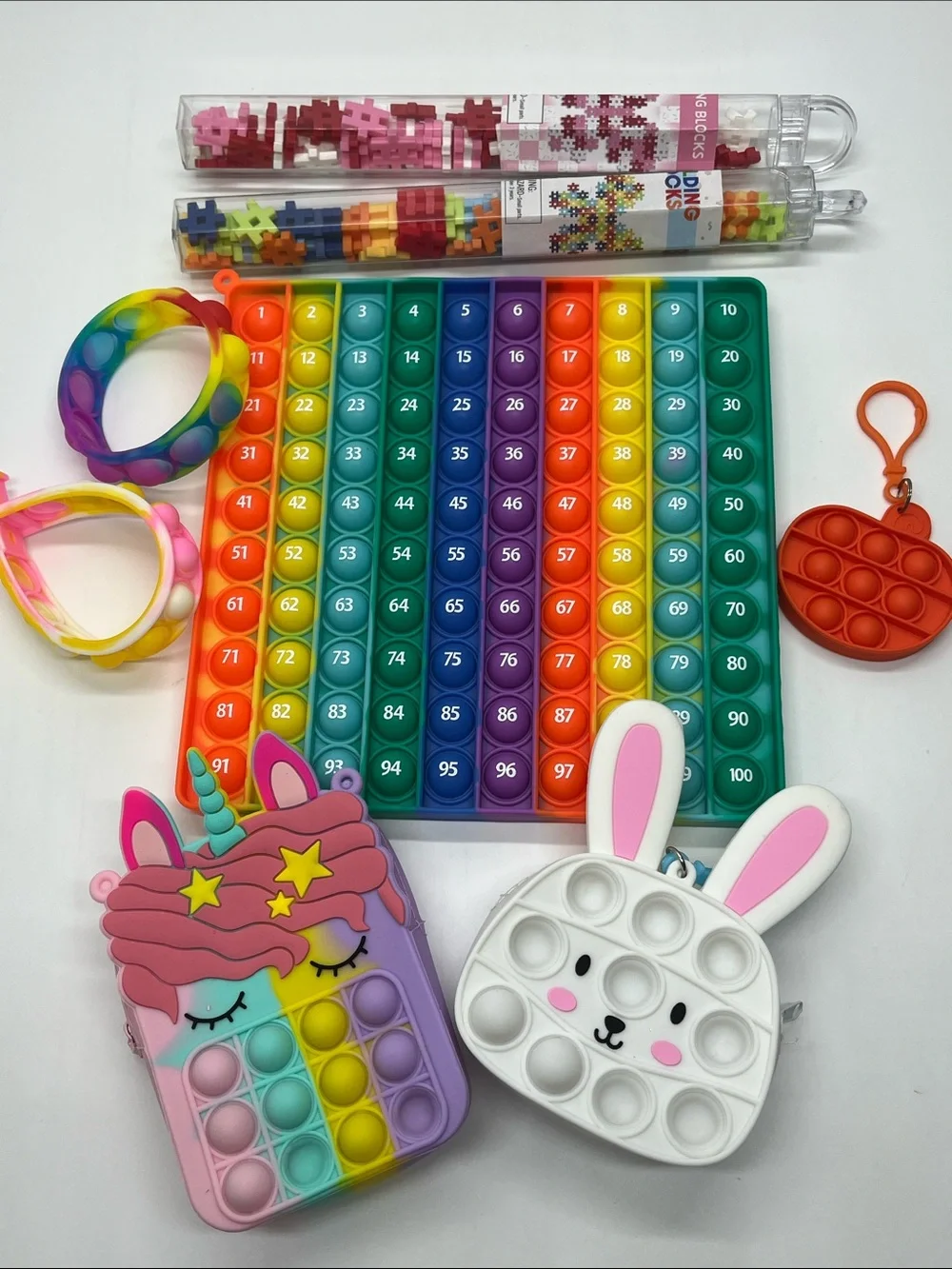 Kids Rainbow Pop Fidget Toy Bundle - Multicolor